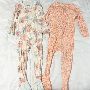 Old Navy and Burt’s Bees baby toddler girl sleepers pajamas 18-24m